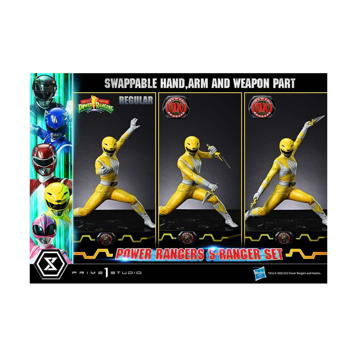 Prime 1 Studio - Mighty Morphin Power Rangers: Set Premium Masterline di 5 statuine in scala 1/4, versione Deluxe