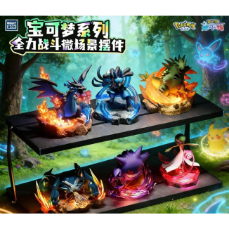 Langbowang Funism - Holly Box Pokémon - Led Diorama Battle Moments - set di 6 figurine