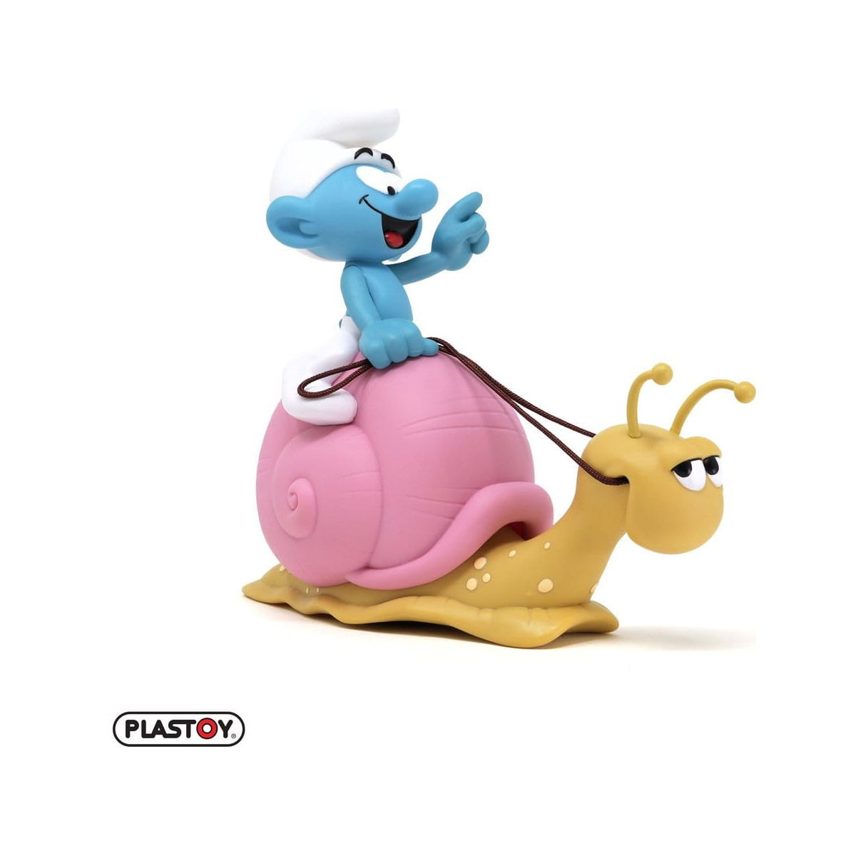 Plastoy - I Puffi - Salvadanaio a forma di Puffo con lo zaino a forma di lumaca