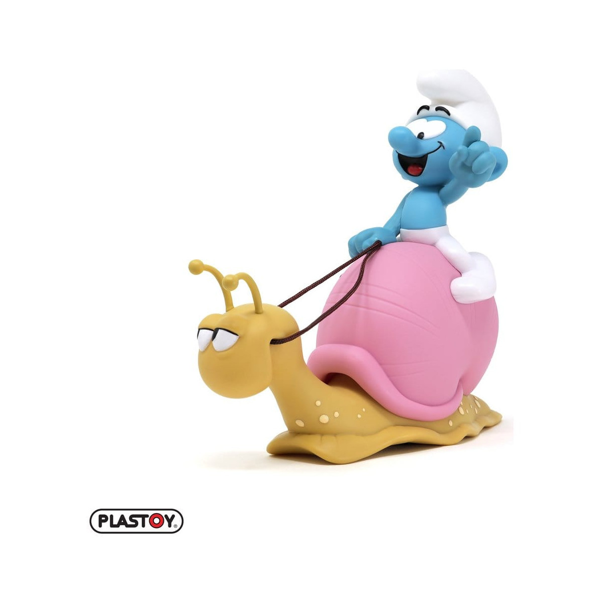 Plastoy - I Puffi - Salvadanaio a forma di Puffo con lo zaino a forma di lumaca