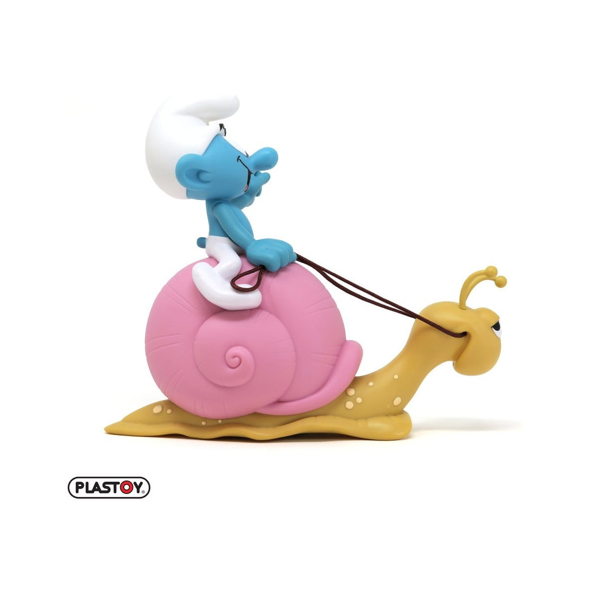Plastoy - I Puffi - Salvadanaio a forma di Puffo con lo zaino a forma di lumaca