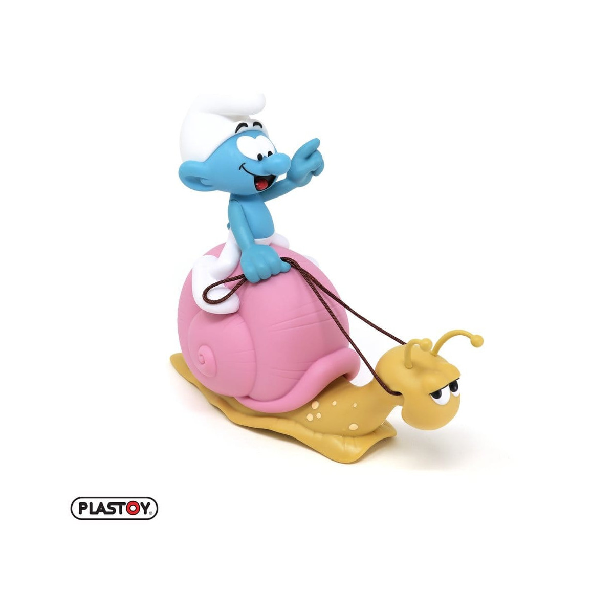 Plastoy - I Puffi - Salvadanaio a forma di Puffo con lo zaino a forma di lumaca