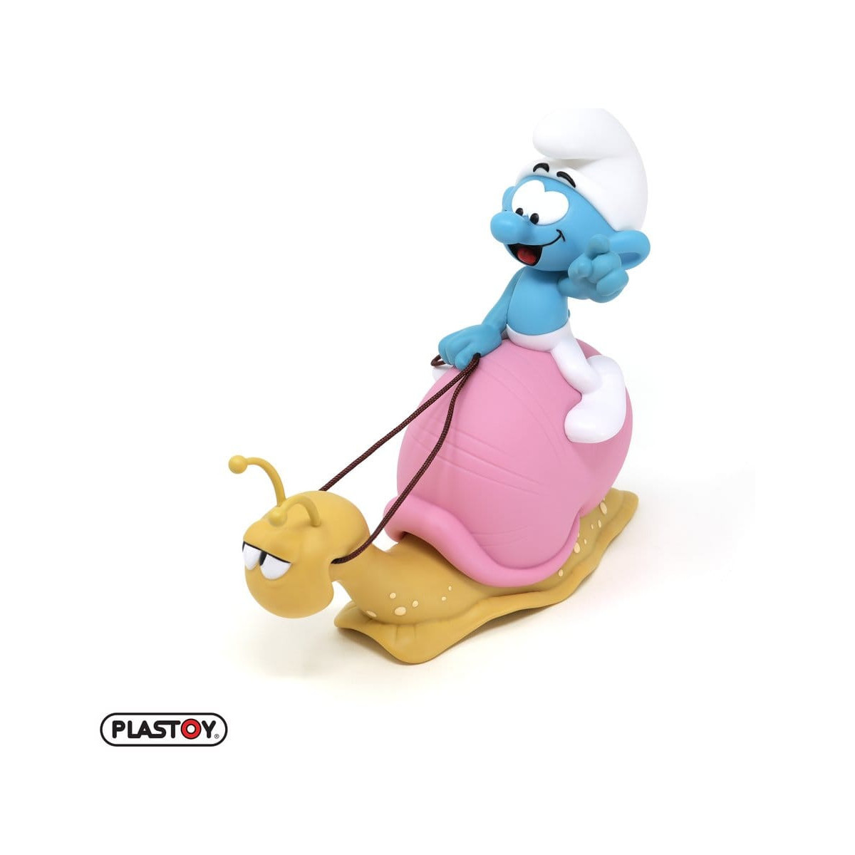 Plastoy - I Puffi - Salvadanaio a forma di Puffo con lo zaino a forma di lumaca