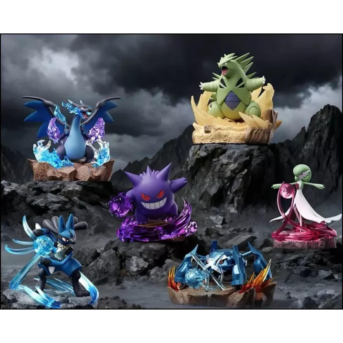 Langbowang Funism - Holly Box Pokémon - Led Diorama Battle Moments - set di 6 figurine