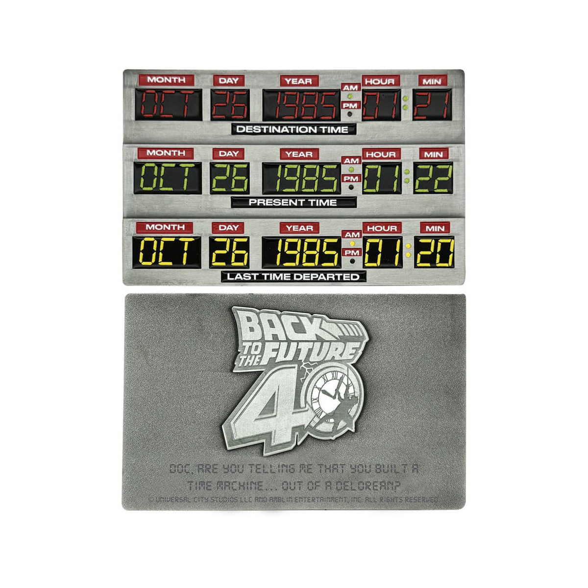 FaNaTtiK - Back To The Future Lingot 40° Anniversario Time Circuits Edizione Limitata