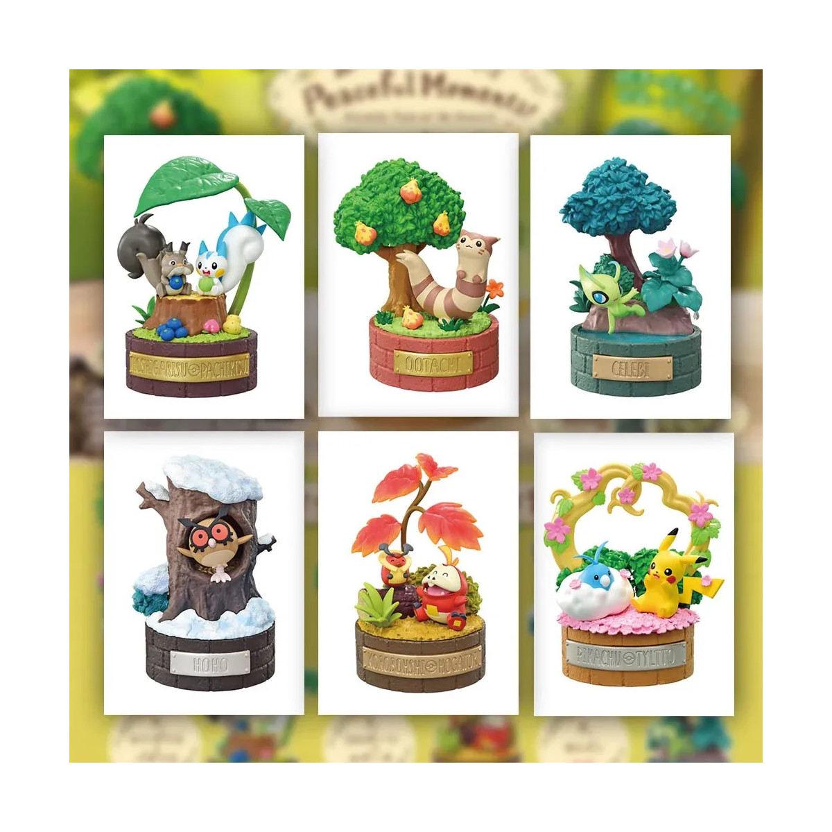 Re-Ment - Pokémon - Peaceful Moments! (serie Forest Story) set di 6 figurine in blind box.