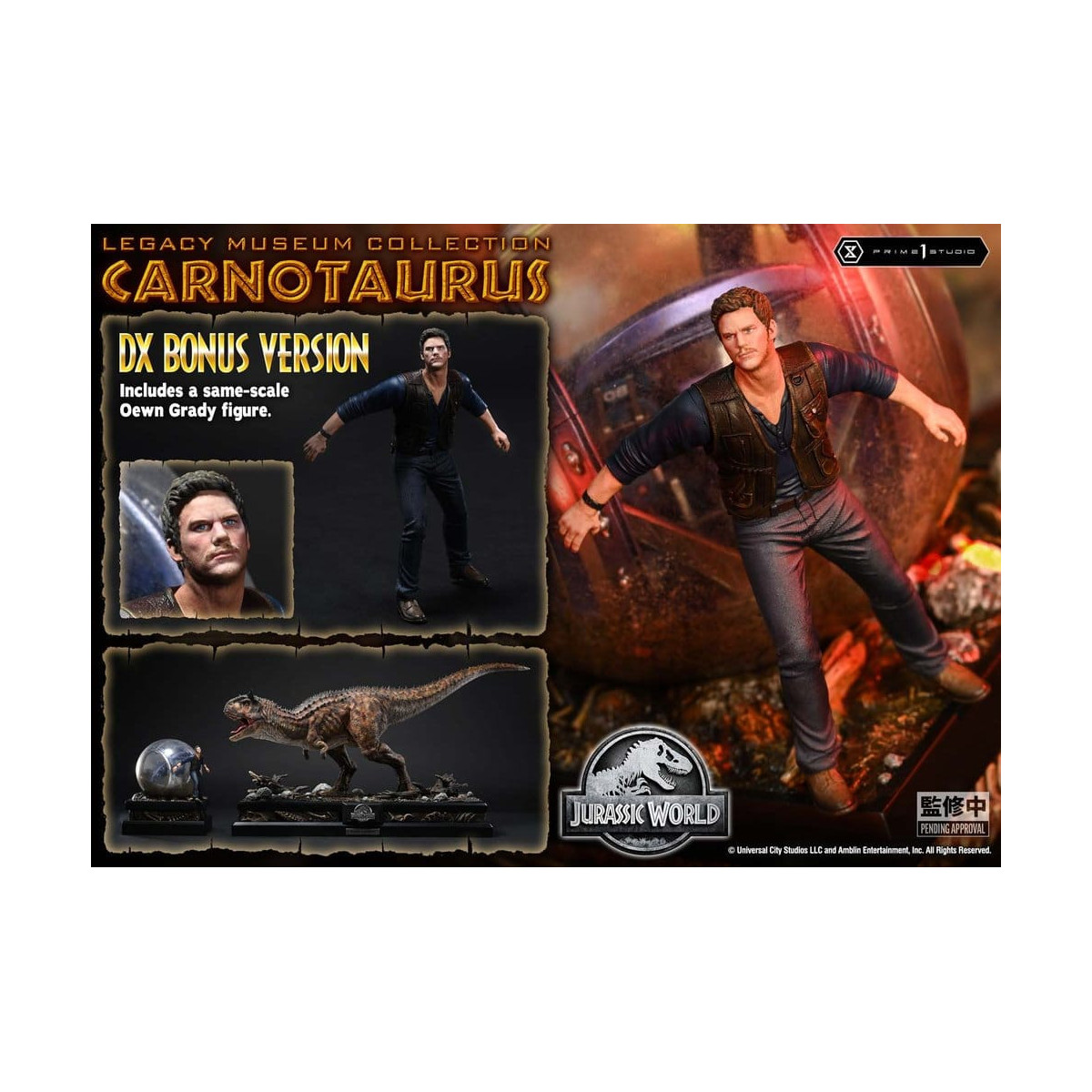 Prime 1 Studio - Jurassic World - Carnotaurus Legacy Museum Collection Deluxe Bonus Version 1/15
