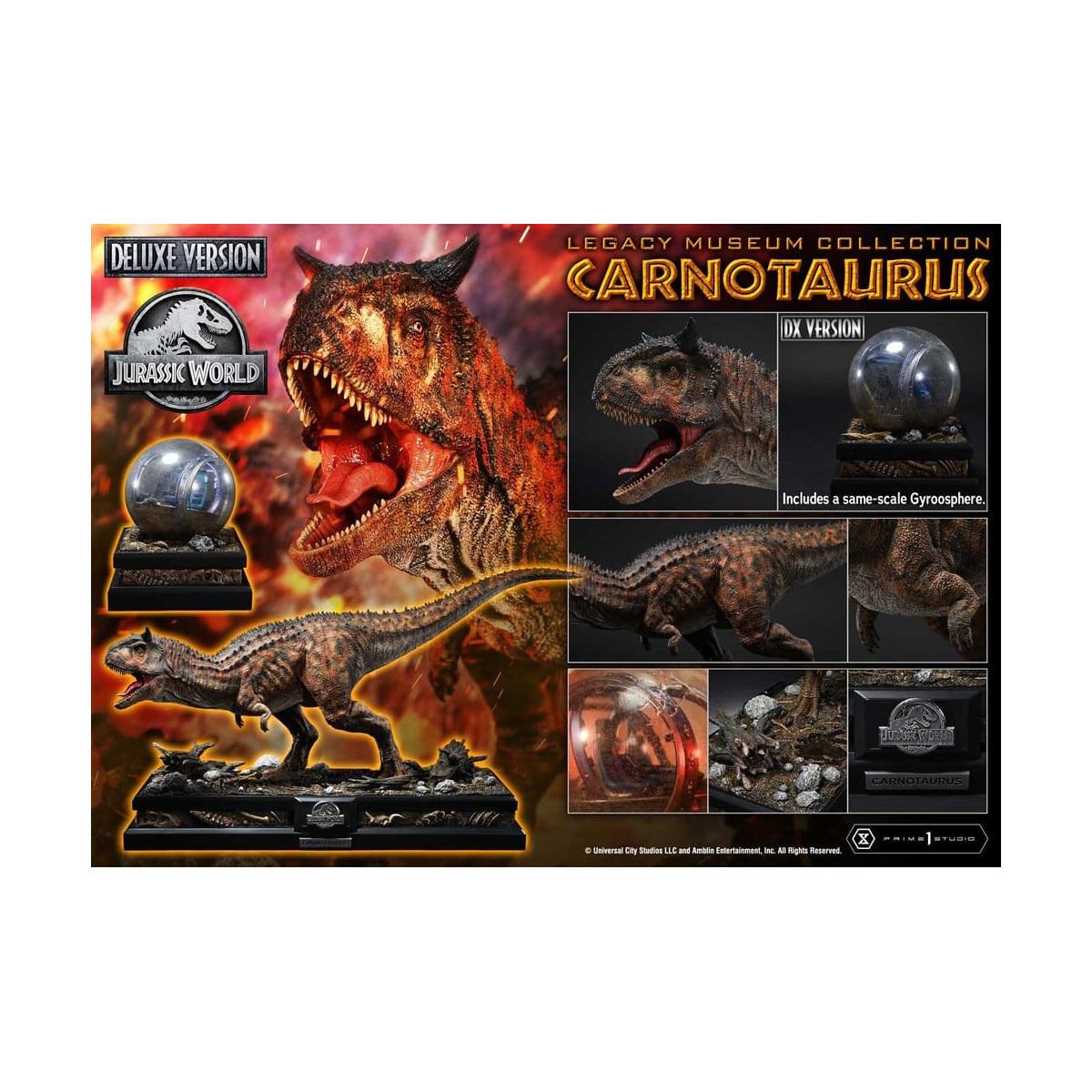 Prime 1 Studio - Jurassic World - Carnotaurus Legacy Museum Collection Deluxe Bonus Version 1/15