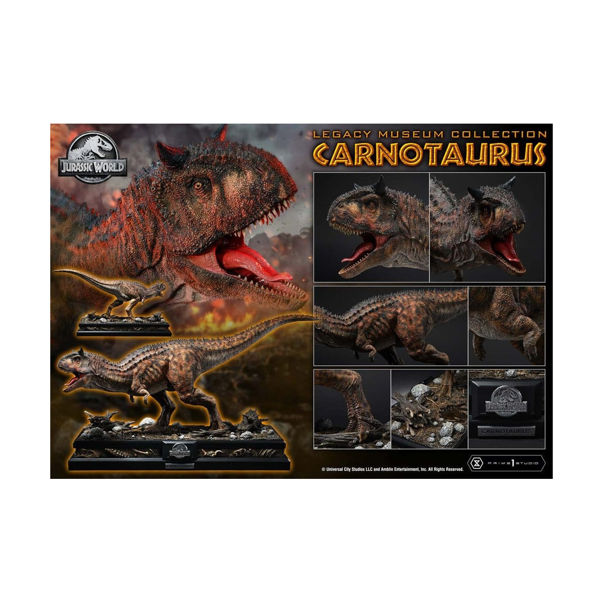 Prime 1 Studio - Jurassic World - Collezione del Museo Carnotaurus Legacy 1/15