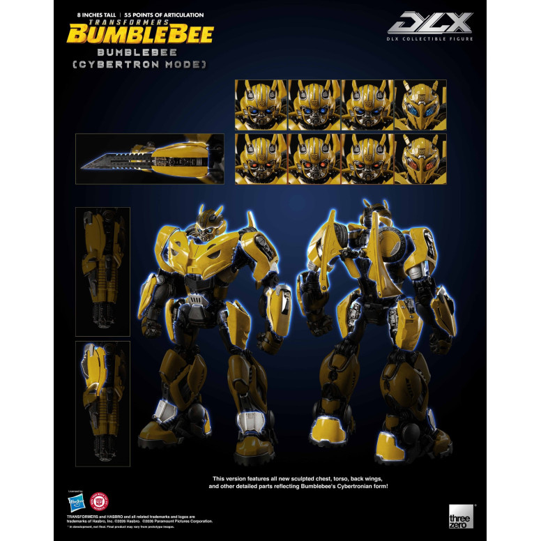 Three Zero Transformers - Bumblebee DLX Figurina di Bumblebee in modalità Cybertron