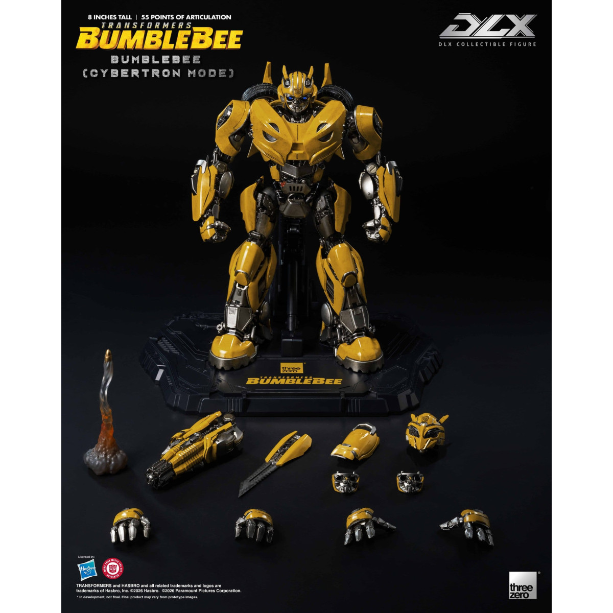 Three Zero Transformers - Bumblebee DLX Figurina di Bumblebee in modalità Cybertron