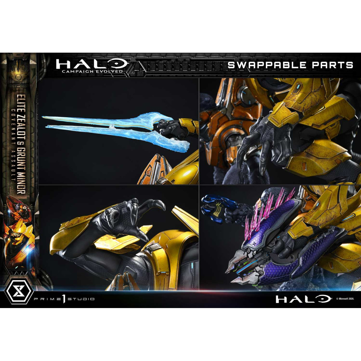 Prime 1 Studio - Halo Campagn Evolved Elite Zealot & Grunt Minor: Covenant Assault Bonus Version