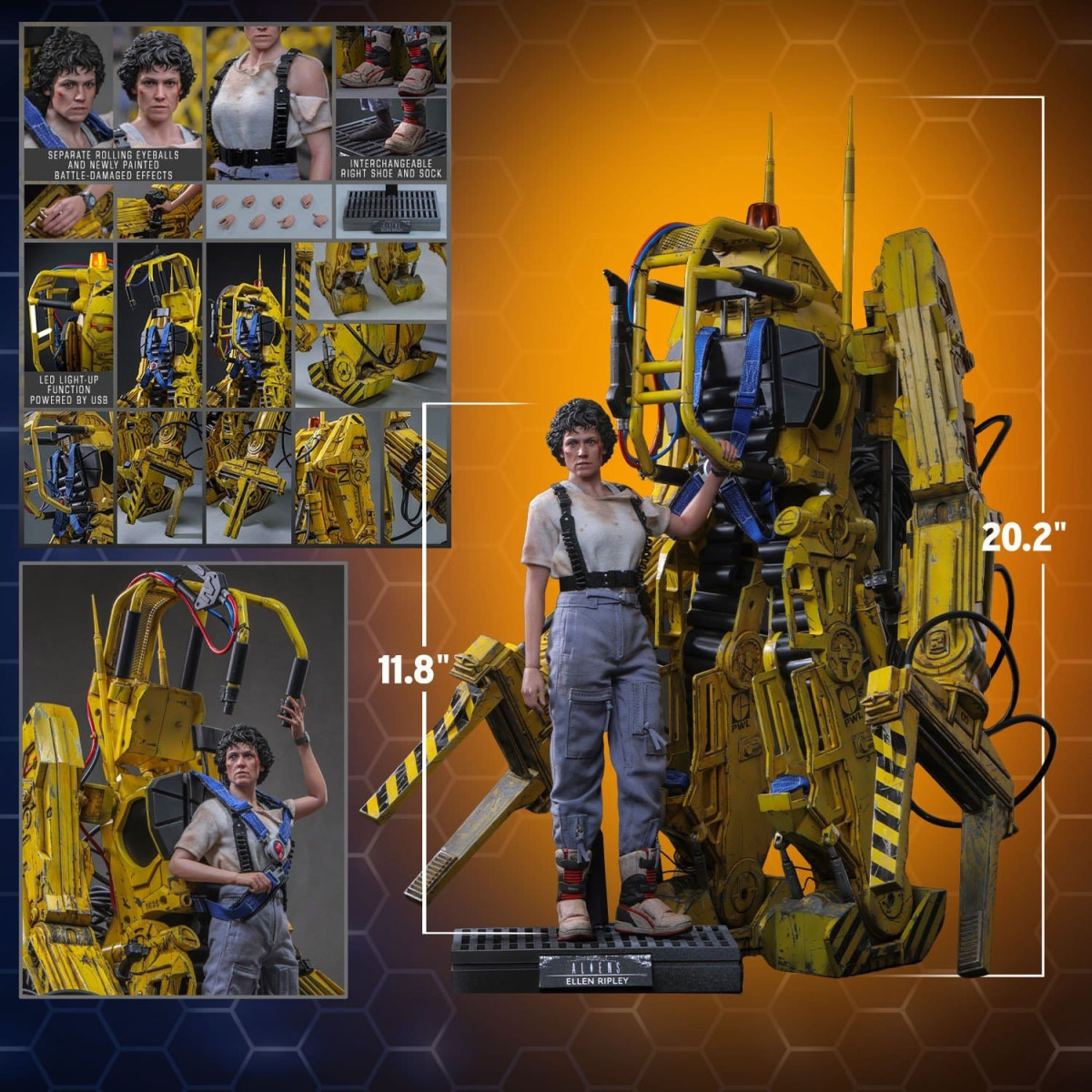 Hot Toys - Aliens - Set Ellen Ripley con Power Loader in scala 1/6 MMS923