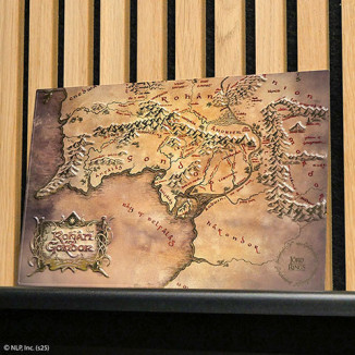 MORIARTY ART PROJECT - Targa in alluminio con la mappa di Rohan e Gondor - Il Signore degli Anelli