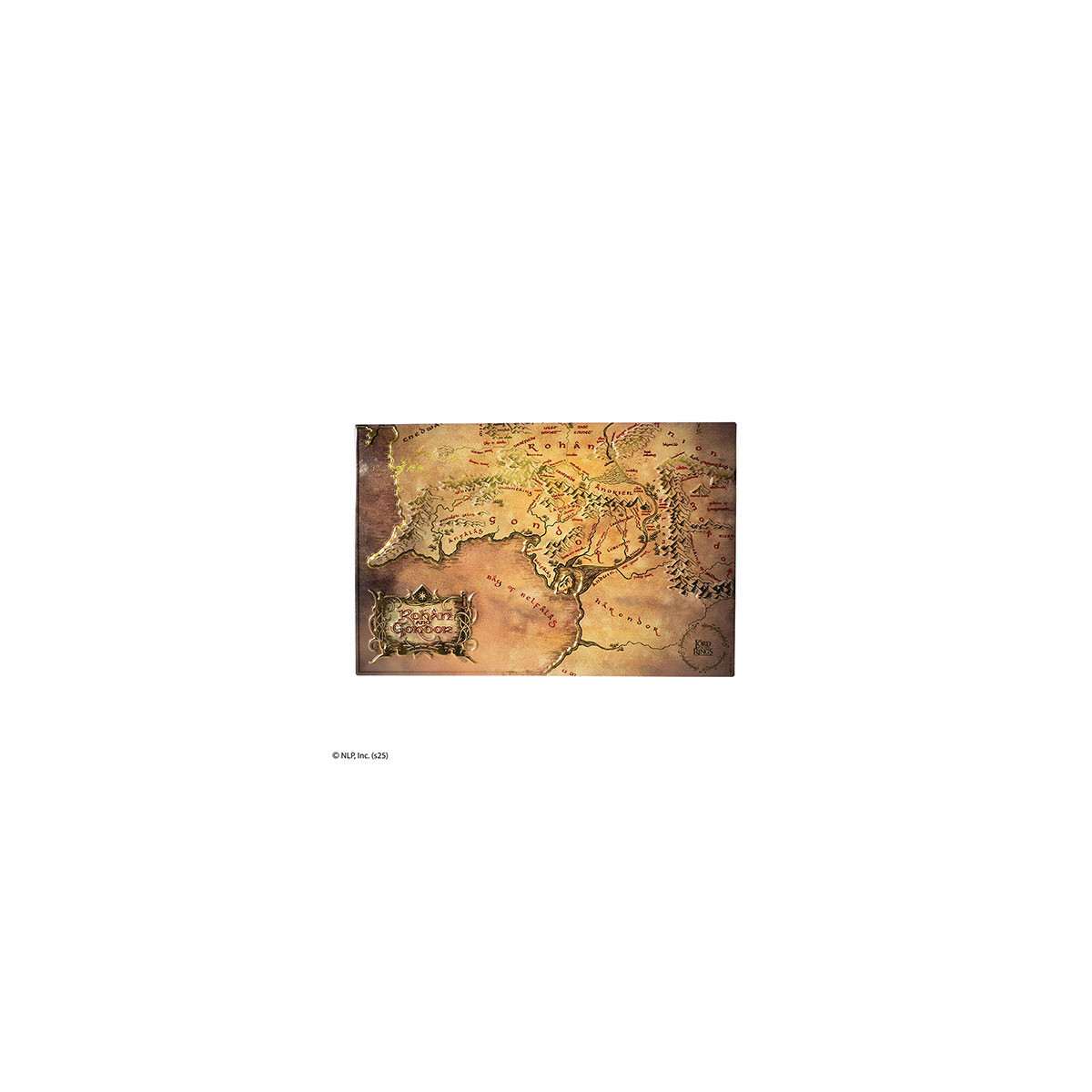 MORIARTY ART PROJECT - Targa in alluminio con la mappa di Rohan e Gondor - Il Signore degli Anelli