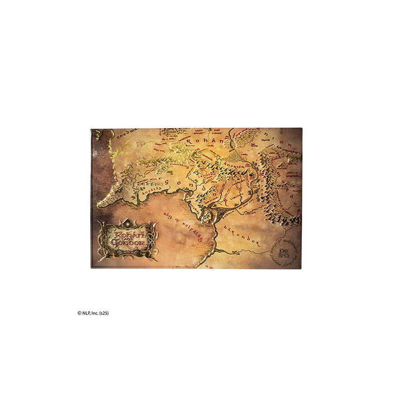 MORIARTY ART PROJECT - Targa in alluminio con la mappa di Rohan e Gondor - Il Signore degli Anelli