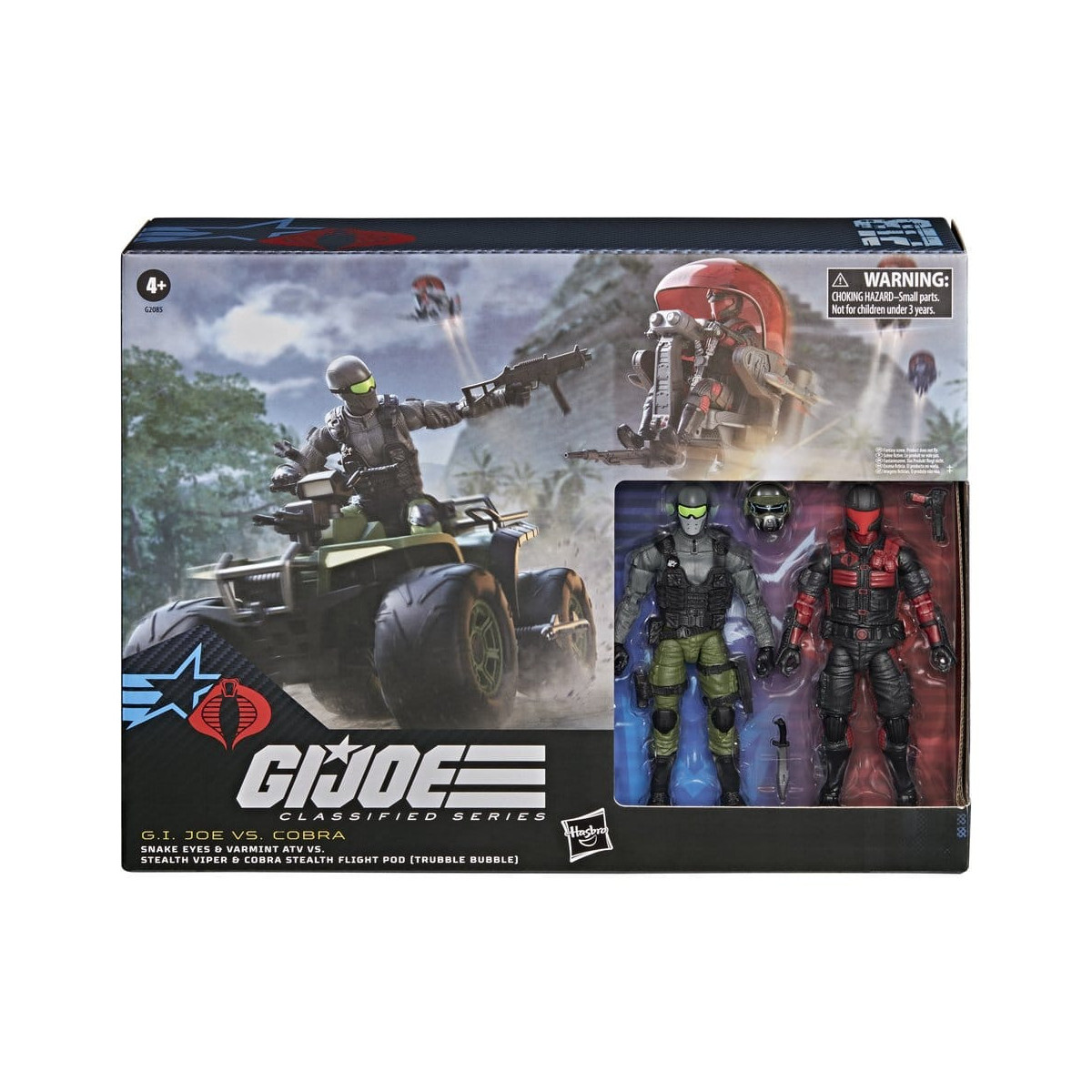 Hasbro G.I.JOE Serie Classified - Snake Eyes & Varmint ATV contro Stealth Viper & Stealth Flight Pod (Trubble Bubble) Cobra