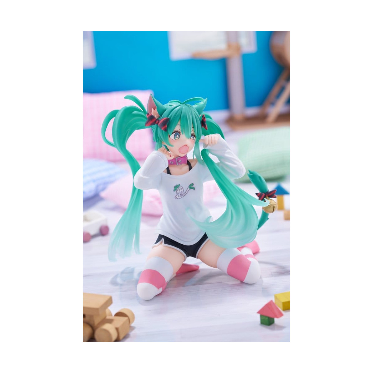 Taito - Maglietta con figura carina di Hatsune Miku con orecchie da gatto, versione Desktop