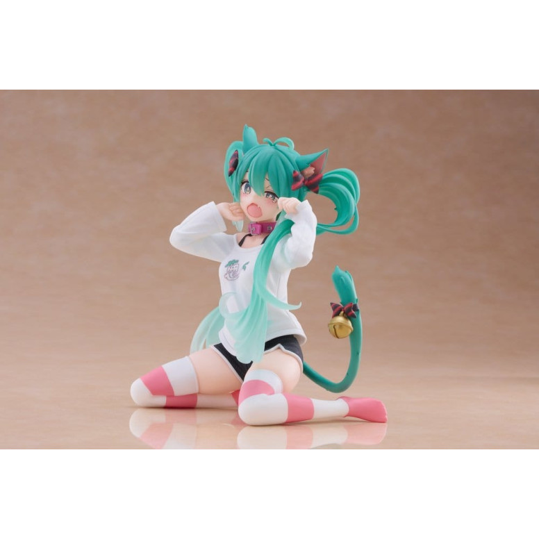 Taito - Maglietta con figura carina di Hatsune Miku con orecchie da gatto, versione Desktop
