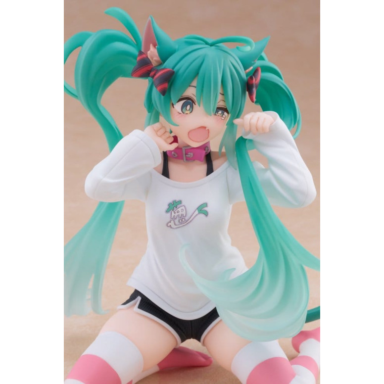 Taito - Maglietta con figura carina di Hatsune Miku con orecchie da gatto, versione Desktop