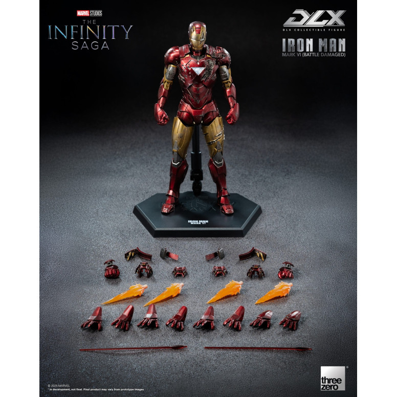 Threezero Infinity Saga Iron Man - Mark 6 (danneggiato in battaglia) DLX, scala 1/12