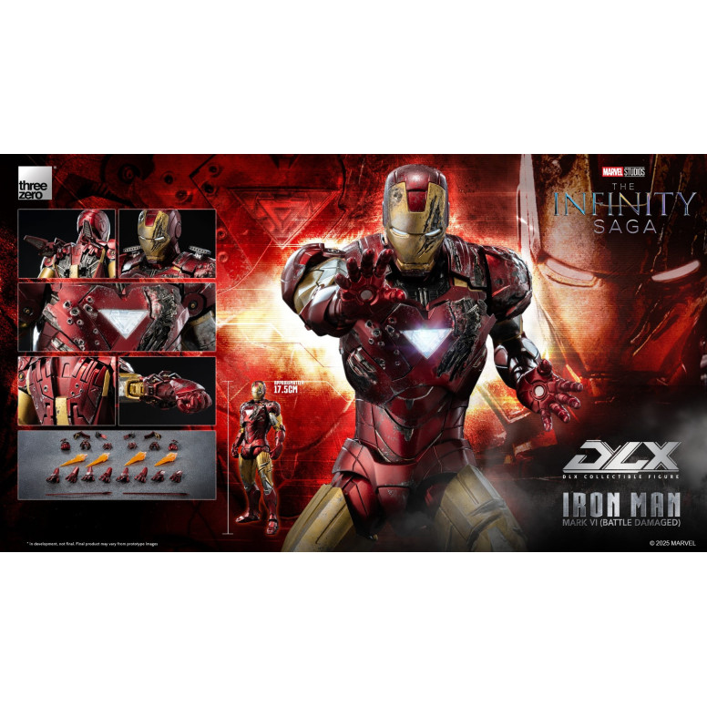 Threezero Infinity Saga Iron Man - Mark 6 (danneggiato in battaglia) DLX, scala 1/12