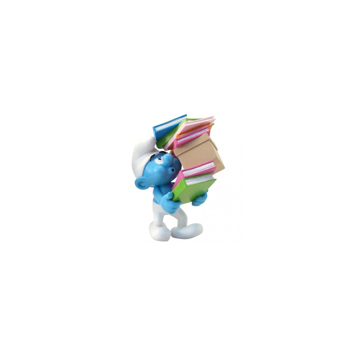 Collezionismo - Puffi - Puffo con una pila di libri