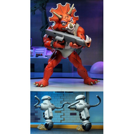 Neca - TMNT - Tartarughe Ninja - Pack Triceraton Infantryman & Roadkill Rodney x2
