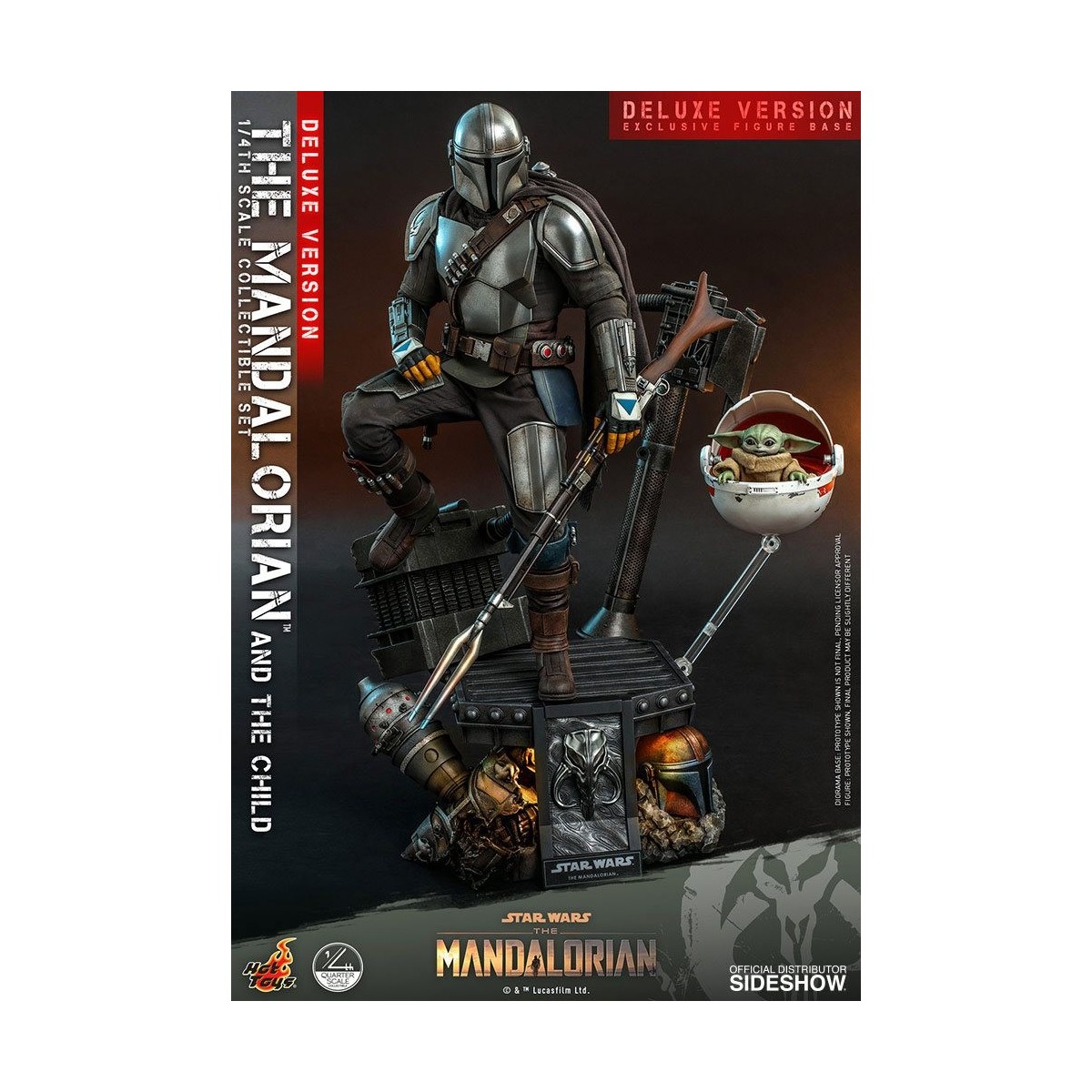 Hot Toys Star Wars - Il Mandaloriano e il bambino Deluxe 1/4
