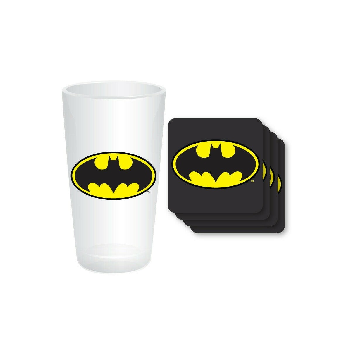 DC Comics - Batman Dark Knight - Maxi Glass e sottobicchieri