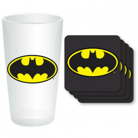 DC Comics - Batman Dark Knight - Maxi Glass e sottobicchieri