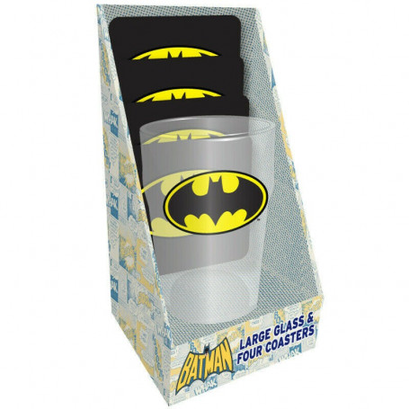 DC Comics - Batman Dark Knight - Maxi Glass e sottobicchieri