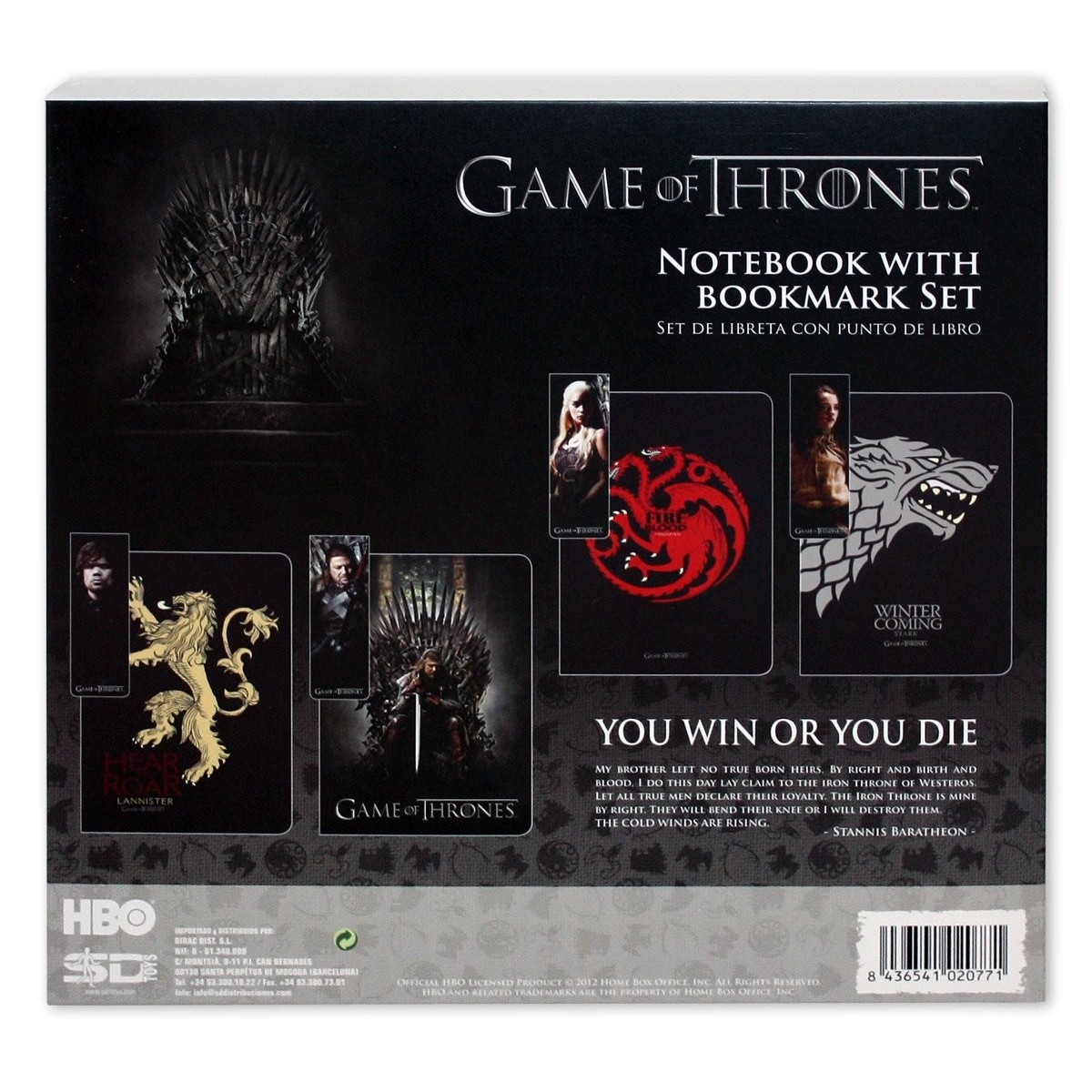 Gioco dei troni - Taccuino e segnalibro - Stark
