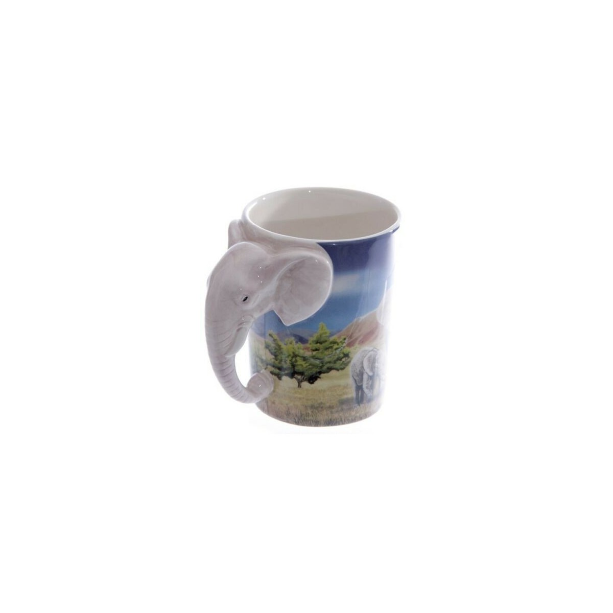 Tazza con manico in elefante