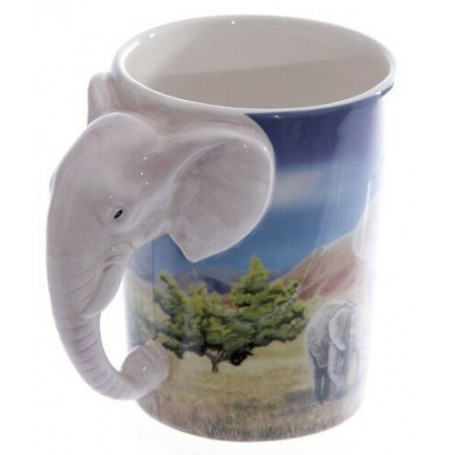 Tazza con manico in elefante