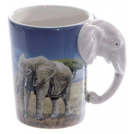 Tazza con manico in elefante
