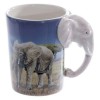 Tazza con manico in elefante
