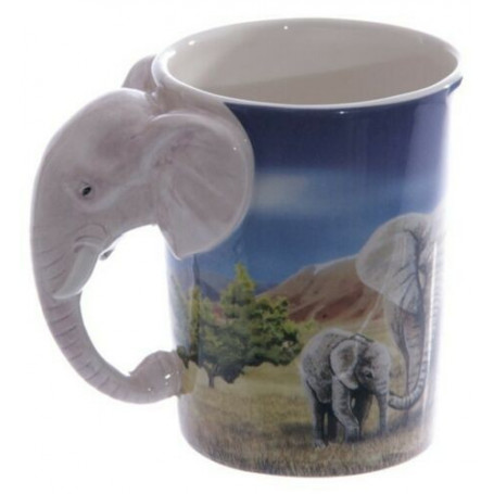 Tazza con manico in elefante