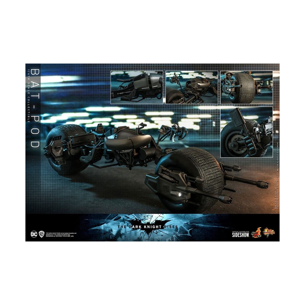 Hot Toys - Capolavoro del film Batpod Batman Il Cavaliere Oscuro si alza V2 1/6