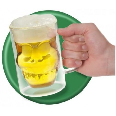 Verre à bière en forme de crâne