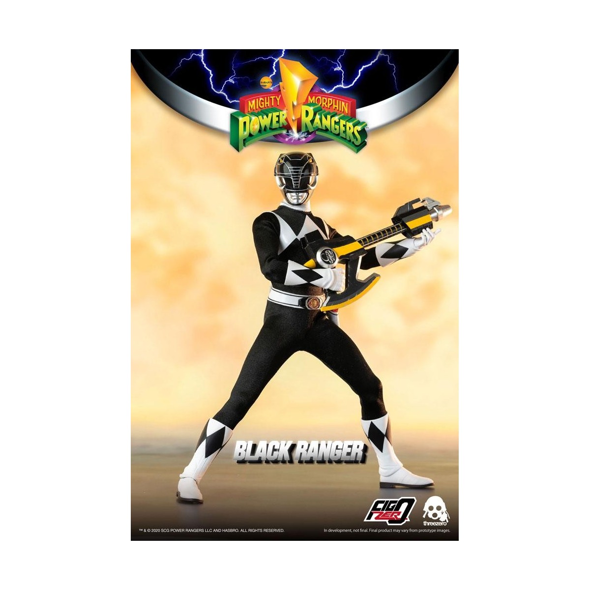 Tre 0 - Ranger nero - Mighty Morphin Power Rangers FigZero 1/6