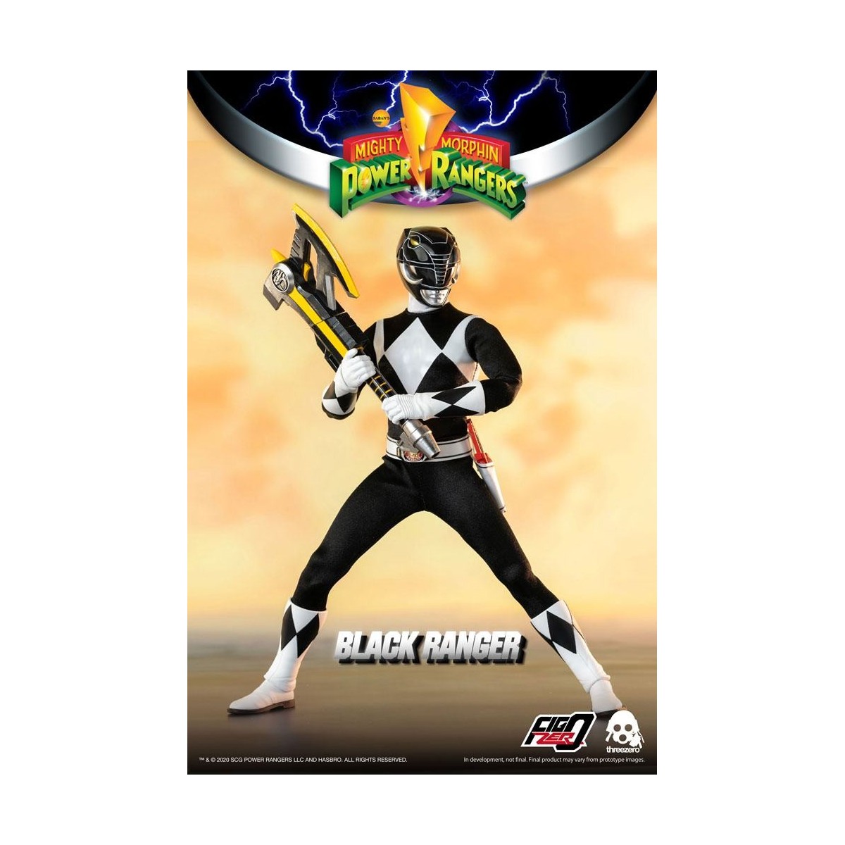 Tre 0 - Ranger nero - Mighty Morphin Power Rangers FigZero 1/6