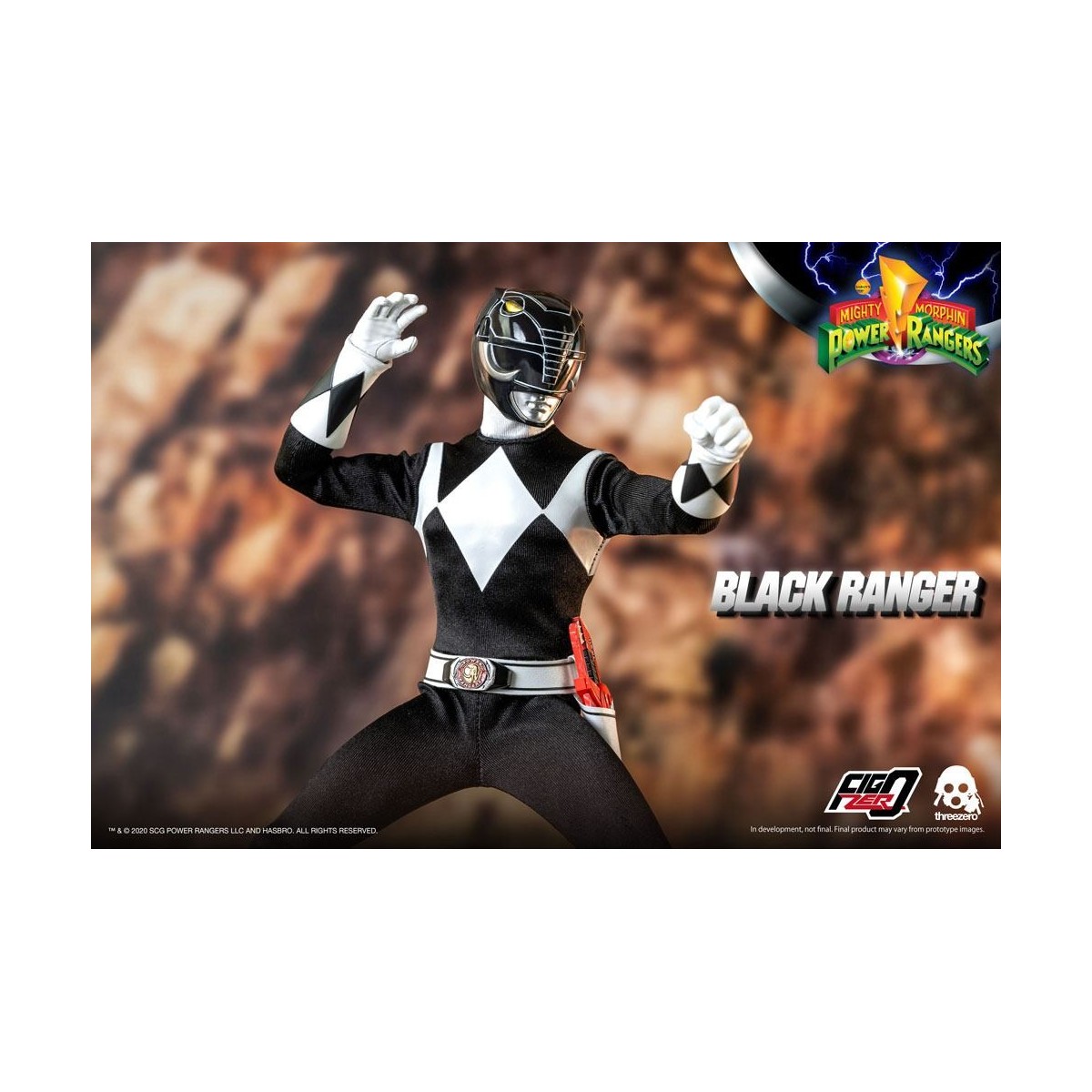 Tre 0 - Ranger nero - Mighty Morphin Power Rangers FigZero 1/6