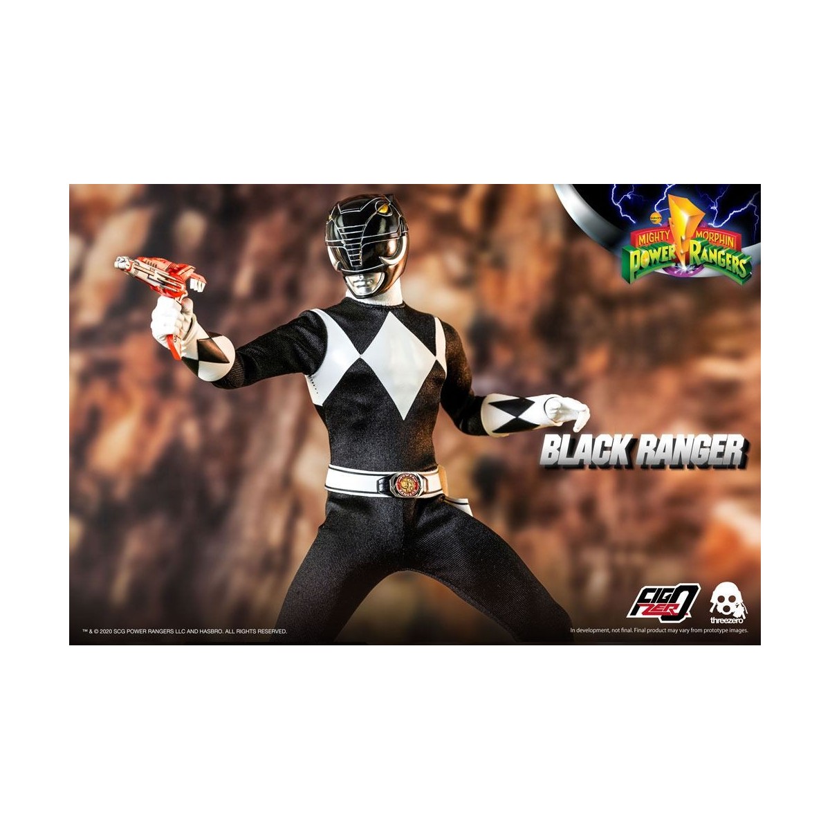 Tre 0 - Ranger nero - Mighty Morphin Power Rangers FigZero 1/6