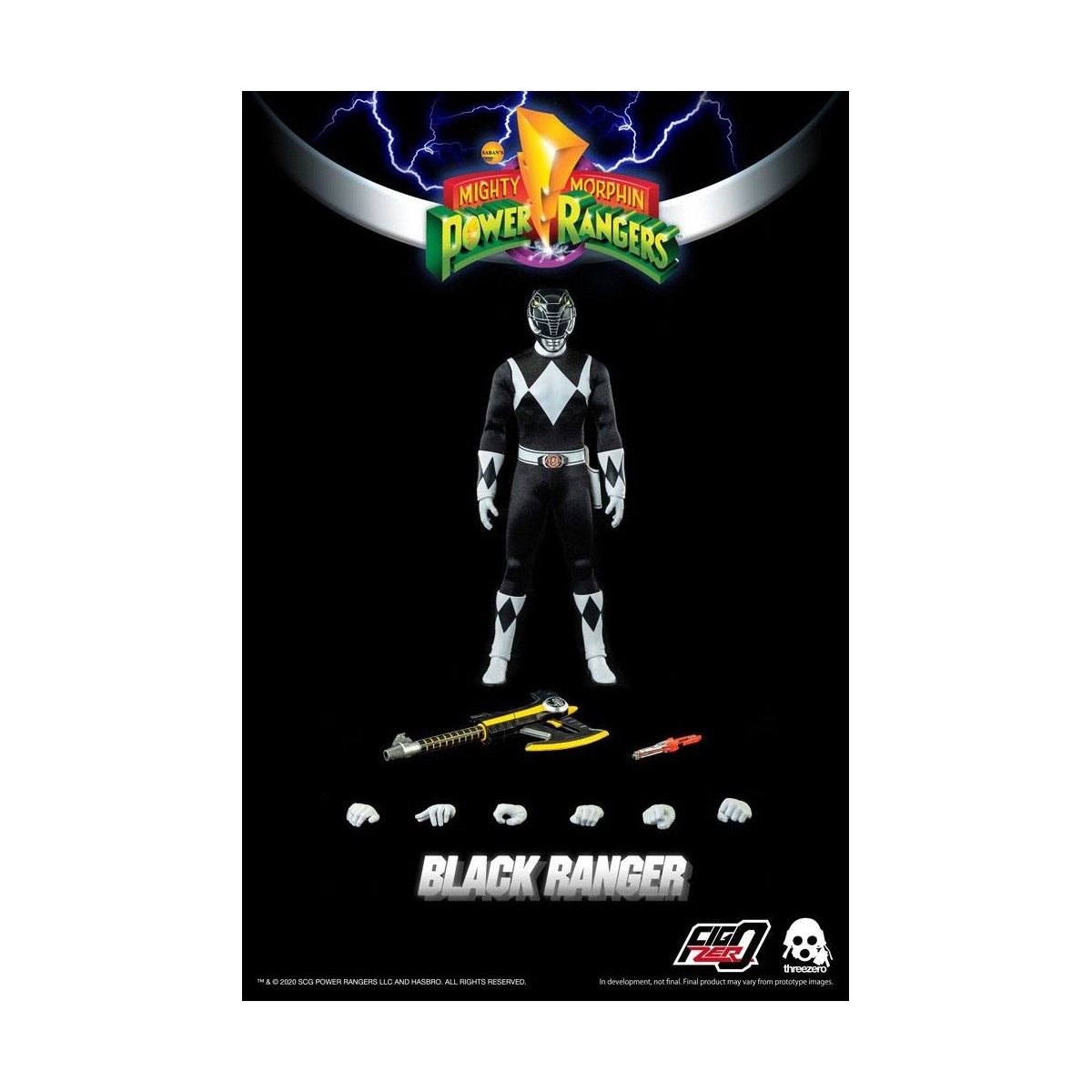 Tre 0 - Ranger nero - Mighty Morphin Power Rangers FigZero 1/6