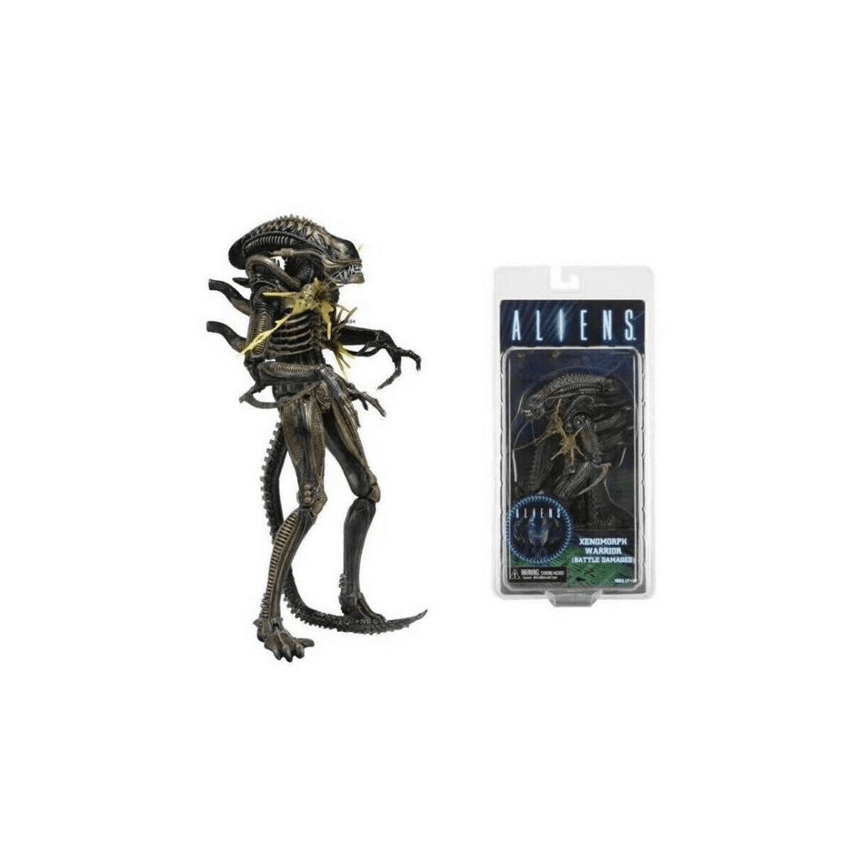NECA ALIENS - Marrone Xenomorfo Guerriero Xenomorfo da battaglia danneggiato Serie 12