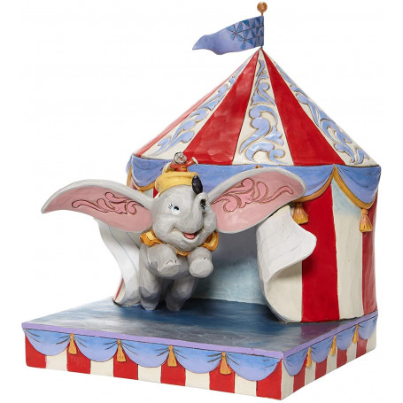 Enesco - Dumbo che vola fuori dalla tenda - Tradizione Disney di Jim Shore