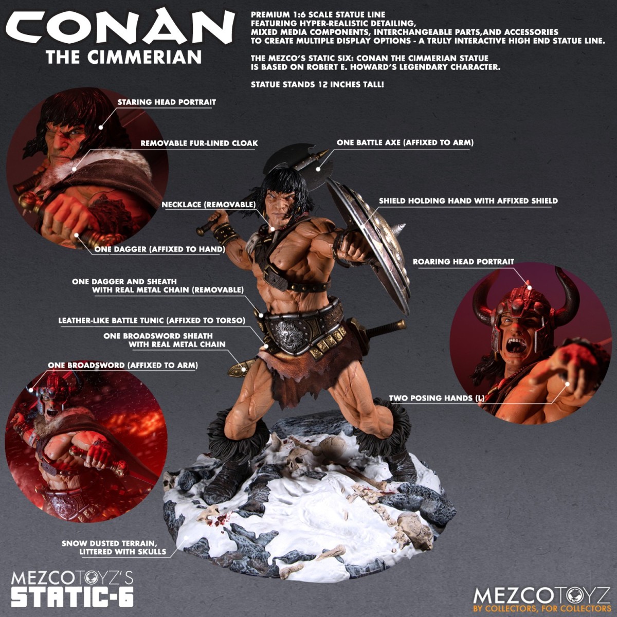 Mezco - Static 6 - Conan il cimmerio 1/6 statua