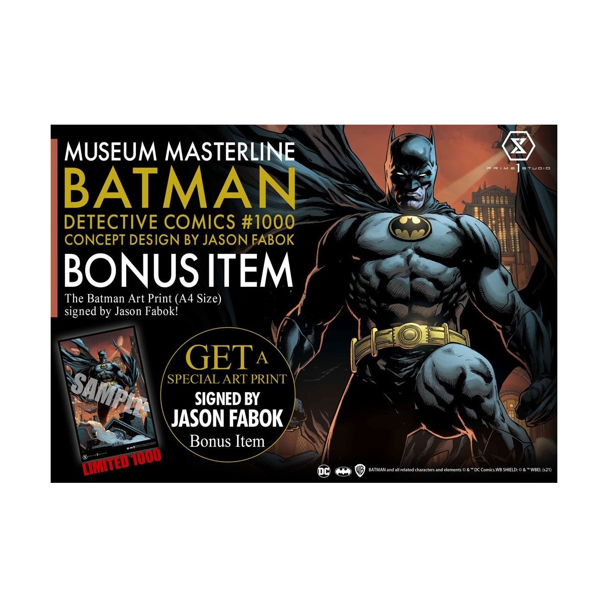 Prime 1 Studio - Batman Detective Comics 1000 Concept Design di Jason Fabok DX Bonus Ver