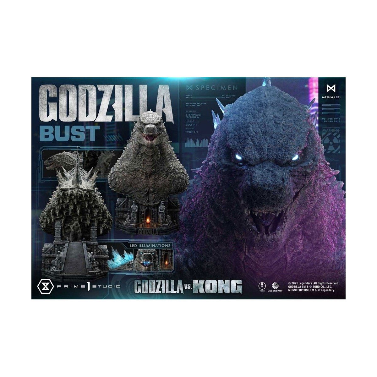 Prime 1 Studio - Godzilla Bust - Godzilla vs Kong Bonus Version